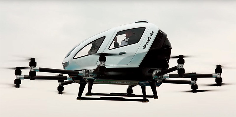 Two Human Passenger Drone Video | Ambient Flight